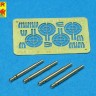 Aber A32008 Set of 4 German barrels for Oerlikon 20mm aircraft machine guns MG FF with sights (with etched parts) 1/32