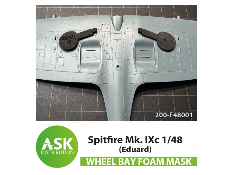 Art Scale 200-F48001 Supermarine Spitfire Mk.IXc Foam flexible wheel bays mask for Eduard kit ASK 1/48