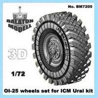 Balaton BM7205 Колеса ОИ-25 для модели Урал от ICM OI-25 tires for ICM Ural kit 1/72