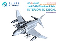 Quinta studio QDS+48495 F-4D late Phantom II (Academy) (малая версия) 3D Декаль интерьера 1/48