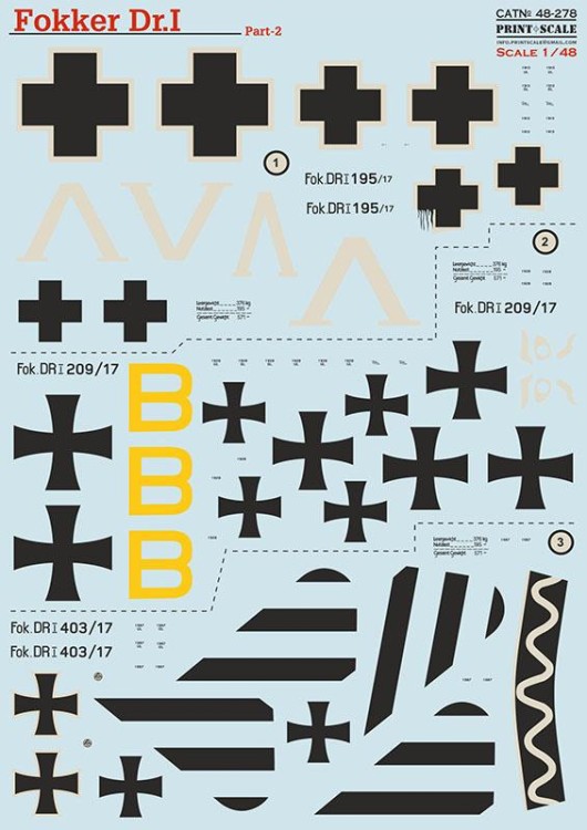Print Scale 48278 Fokker Dr. I Part 2 1/48
