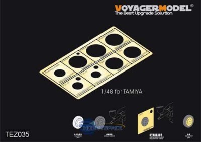 Voyager Model TEZ035 WWII AFV Road Wheels Stenciling Templates (For TAMIYA)(распродажа) 1/35