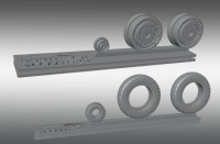 Print Scale PSW72017 Grumman Avenger Resin Rims And Elastic Rubber Wheels 1/72