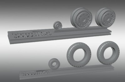 Print Scale PSW72017 Grumman Avenger Resin Rims And Elastic Rubber Wheels 1/72