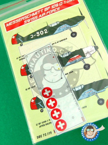 Kora Model DEC72119 Bf 109 D-1 David (Swiss AF) декали декали 1/72