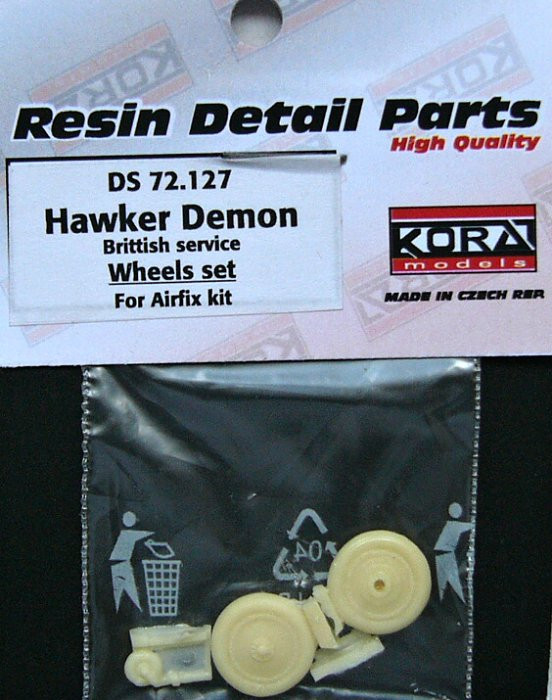 Kora Model DS72127 Hawker Demon British - Wheels set (AIRFIX) 1/72