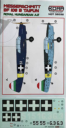 Kora Model NDT32032 Bf 108B Taifun Royal Hungarian AF декали 1/32