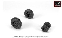 Armory ARAW72503 Saab JAS-39 Gripen wheels with weighted tires/tyres, early 1/72