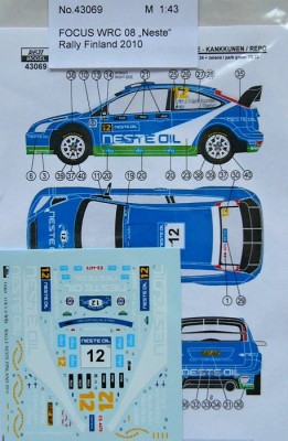 Reji Model 43069 Ford Focus WRC 08 Neste Oil (Finland 2010) 1/43