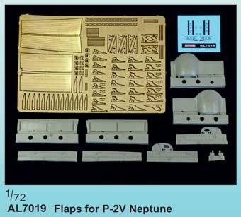 Plus model AL7019 1/72 P2V Neptune - Flaps (resin set,PE &amp; decals)