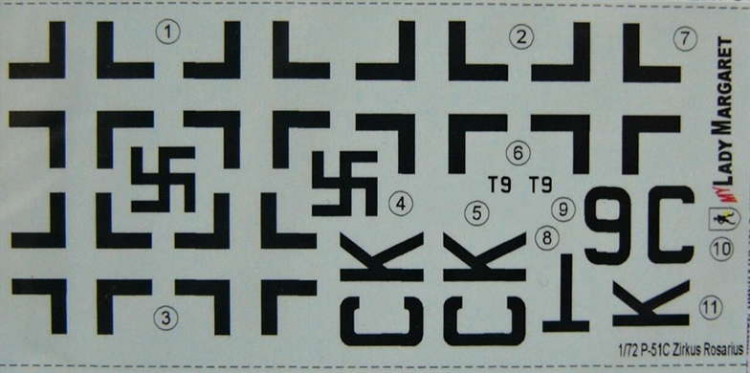LF Model C72143 Decals N.A. P-51C Zirkus Rosarius (HAS) Pt.1 1/72