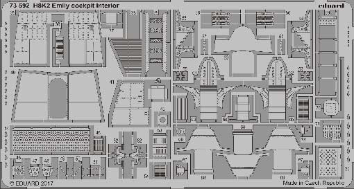 Eduard 73592 H8K2 Emily cockpit interior 1/72