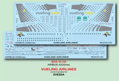 BOA Decals 44132 Decals Airbus A320neo VUELING AIRLINES (ZVE) 1/144