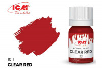 ICM C1011 Ясный красный(Clear Red), краска акрил, 12 мл