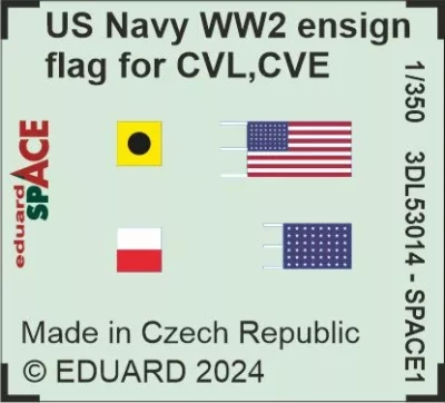 Eduard 3DL53014 US Navy WWII ensign flag SPACE 1/350