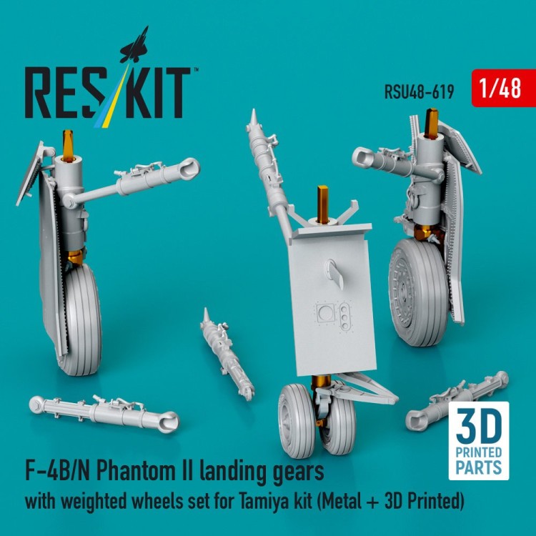 Reskit RSU48-619 F-4B/N Phantom II land.gears w/weighted wheel 1/48