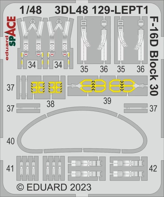 Eduard 3DL48129 F-16D Block 30 SPACE (KIN) 1/48