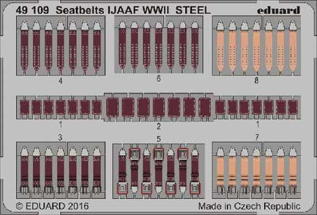 Eduard 49109 Seatbelts IJAAF WWII STEEL 1:48