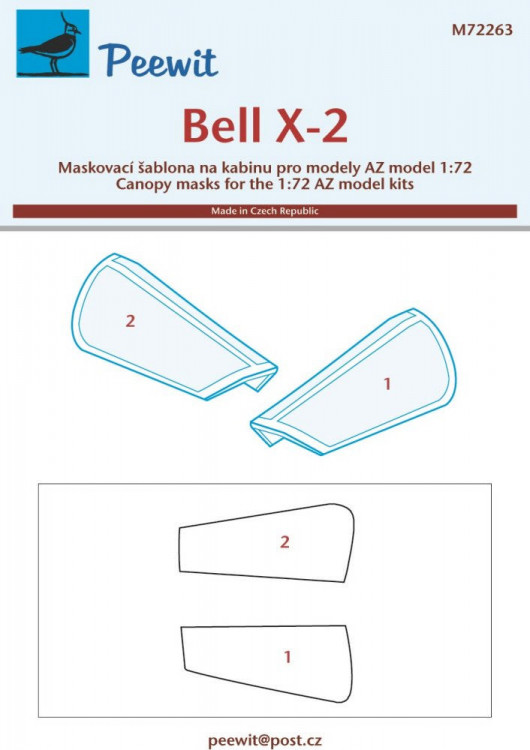Peewit M72263 Canopy mask Bell X-2 (AZ) 1/72