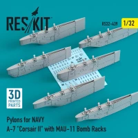 Reskit RS32-439 Pylons for NAVY A-7 'Corsair II' w/ MAU-11 1/32