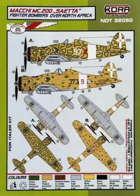 Kora Model NDT32050 Decals MC.200 Fighter Bombers o. North Africa 1/32