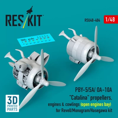 Reskit U48484 PBY-5 / OA-10A prop.&amp;eng.&amp;cowlings-open bay 1/48