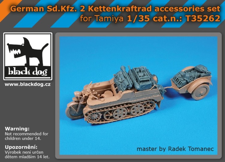 Black Dog T35262 Sd.Kfz.2 Kettenkraftrad accessories set(designed to be used with Tamiya kits) 1/35