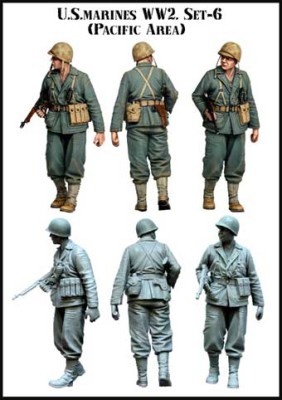 Evolution Miniatures 35069 U.S.marines WW2 . Set-6 ( Pacific Area )