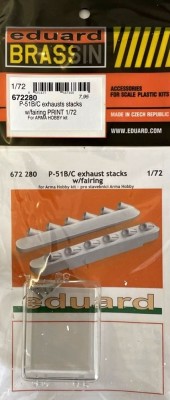 Eduard 672280 BRASSIN P-51B/C exh.stacks w/fairing PRINT 1/72