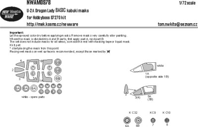 New Ware NWA-M0978 Mask U-2A Dragon Lady BASIC (HOBBYB) 1/72