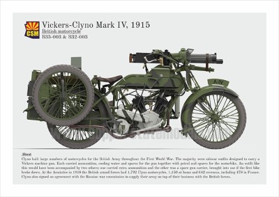 Copper State Models B35-003 Британский мотоцикл Vickers-Clyno Mark IV, 1915 1/35