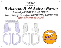 KV Models 72204-1 Robinson R-44 Astro / Raven (Stransky #STR7202, #STR7201 / Kovozovody Prostejov #KPM0215, #KPM0216) - (двусторонние маски) + маски на диски и колеса Stransky / KP 1/72 US
