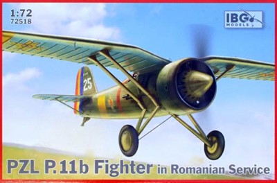 IBG Models 72518 PZL P.11b Fighter Romanian Service (3x camo) 1/72