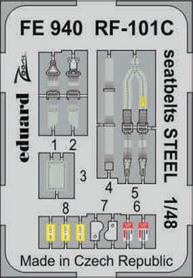Eduard FE940 RF-101C seatbelts STEEL 1/48