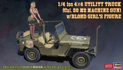Hasegawa 52283 Армейский 1/4 ton 4x4 UTILITY TRUCK с фигуркой девушки-блондинки (Limited Edition) 1/24