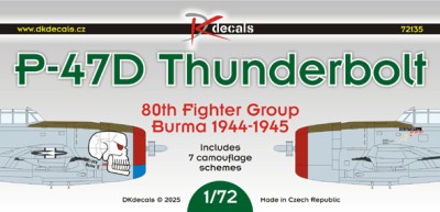 Dk Decals 72135 P-47D Thunderbolt 80th FG Burma 1944-1945 1/72