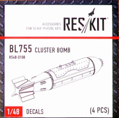 Reskit RS48-0108 BL755 Cluster Bomb (4 pcs.) 1/48