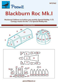 Peewit M72162 1/72 Canopy mask Blackburn Roc Mk.I (SP.HOB.)