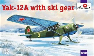 Amodel 72187 Як-12А на лыжах 1/72