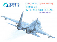 Quinta Studio QD(S)-48071 Су-34 (малая версия) 3D Декаль интерьера кабины 1/48
