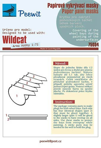 Peewit P75004 1/72 Paper paint mask Wildcat (ARMA H.)