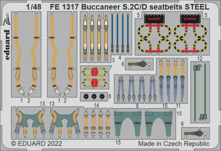 Eduard FE1317 Buccaneer S.2C/D seatbelts STEEL (AIR) 1/48