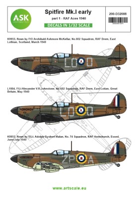Art Scale 200-D32088 Supermarine Spitfire Mk.Ia part 1 1/32