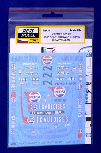 Reji Model 341 Porsche 935 K2 1980 SPA Turbowax Trophy 1/24