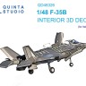 Quinta Studio QD48326 F-35B (Italeri) 3D Декаль интерьера кабины 1/48