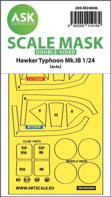 Art Scale 200-M24006 Hawker Typhoon Mk.IB double-sided express masks 1/24