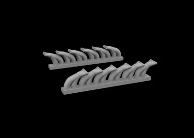 Eduard 648958 BRASSIN P-39 exhaust stacks fishtail (EDU) 1/48