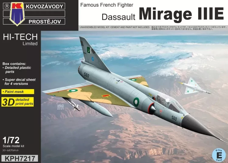 Kovozavody Prostejov H7217 Dassault Mirage IIIE (4x camo) HI-TECH 1/72