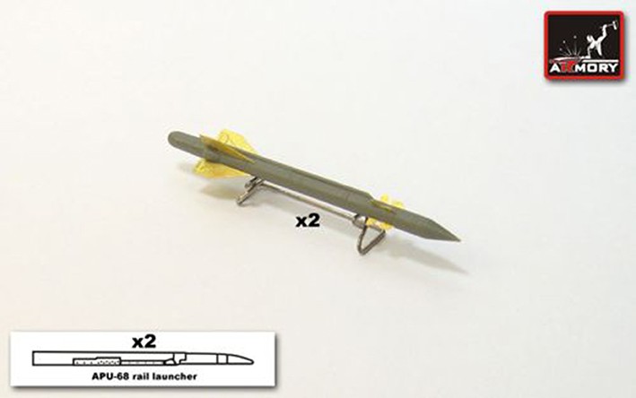 Armory ARACA7244B Kh-25MP (PRGS-1VP) (AS-12 Kegler ) + APU-68 launcher rail anti radar missile 1/72