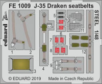 Eduard FE.1009 1/48 J-35 Draken seatbelts STEEL (HAS)